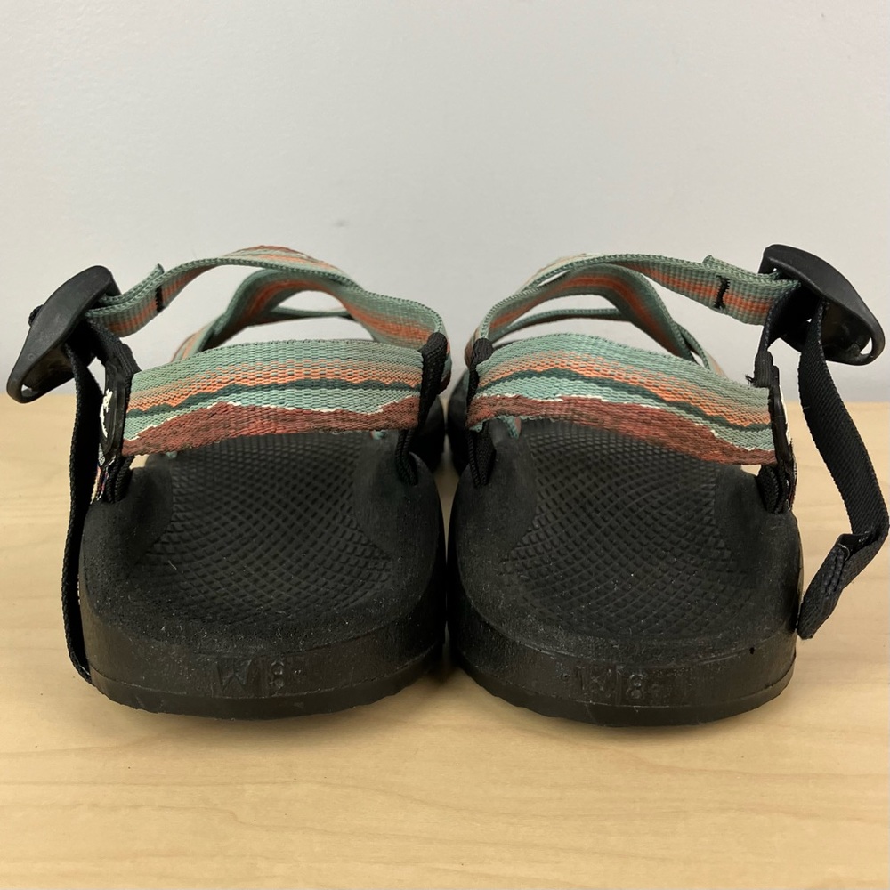 Chaco Women's Strappy Sandals in Black with Teal and Coral Straps - Picture 7 of 11